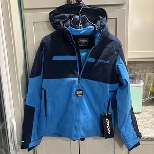 NWT  Spyder Challenger Insulated Ski Jacket - Boys - 16 / Blue/Navy Retail $189
